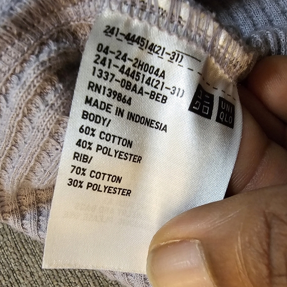 Uniqlo Gray Waffle Knit Casual Relaxed Scoop Neck Sweater Size XS - Picture 6 of 6